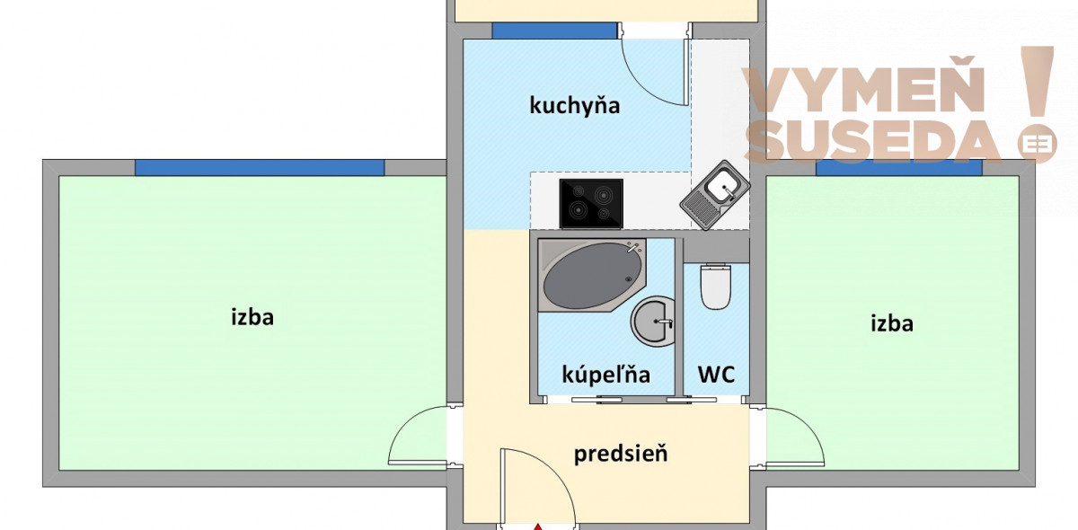 PREDANÉ – 2 izb. byt v pokojnej lokalite plnej zelene s balkónom Pezinok, Muškátova ul. 50m2