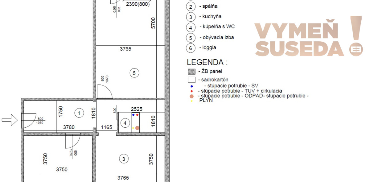 PREDANÉ – Veľkorysý 2 izb. byt s výmerou 3 izbového 67,5m2 Bratislava II. Ružinov, Jesenná ulica
