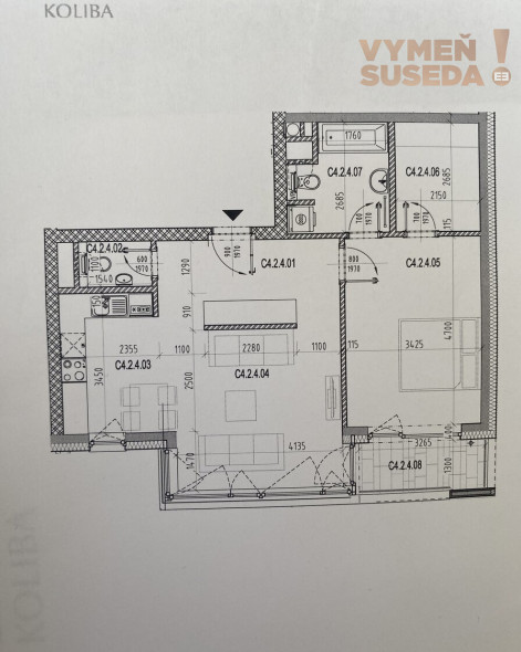 PREDANÉ! - NA PREDAJ KRÁSNY PRESVETLENÝ 2.IZB BYT S LOGGIOU - NOVÉ MESTO / BELÁRIA KOLIBA, SVÄTOVAVRINECKÁ UL.