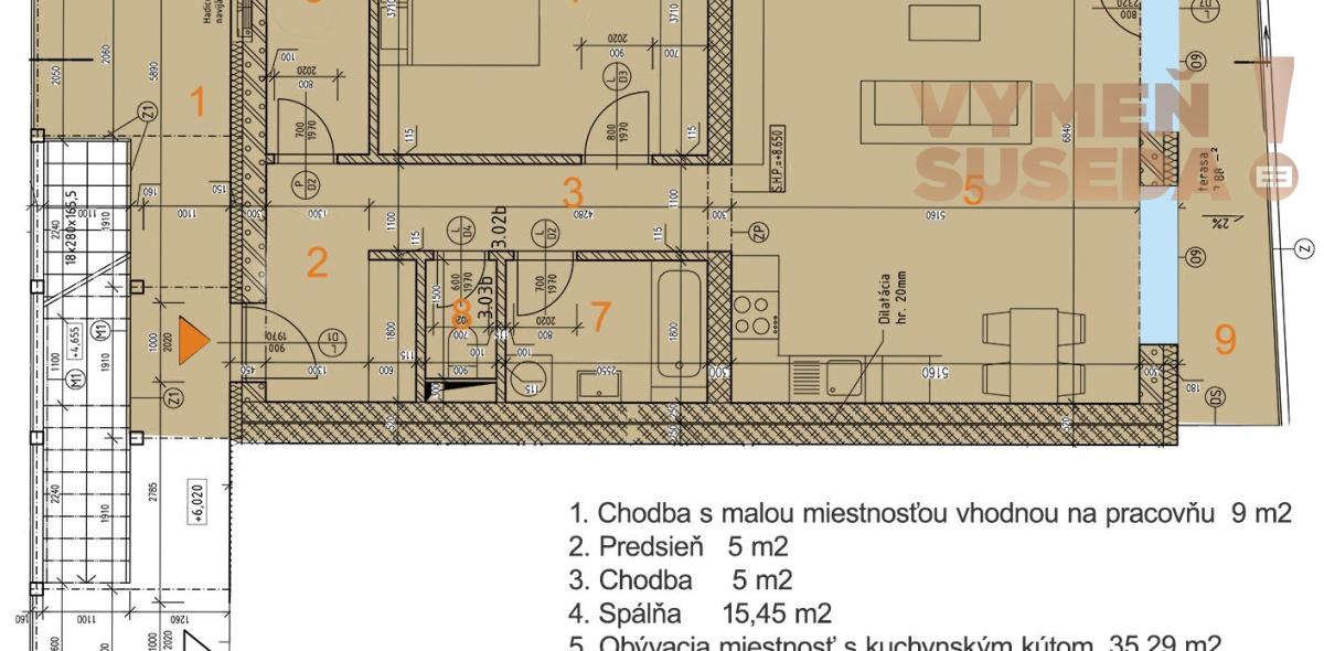 VYMEŇ SUSEDA! – VÝNIMOČNÝ, LUXUSNÝ 2,5 IZB. BYT s TERASOU, NOVOSTAVBA 88.65m2, Rezidencia Železničná, BA II