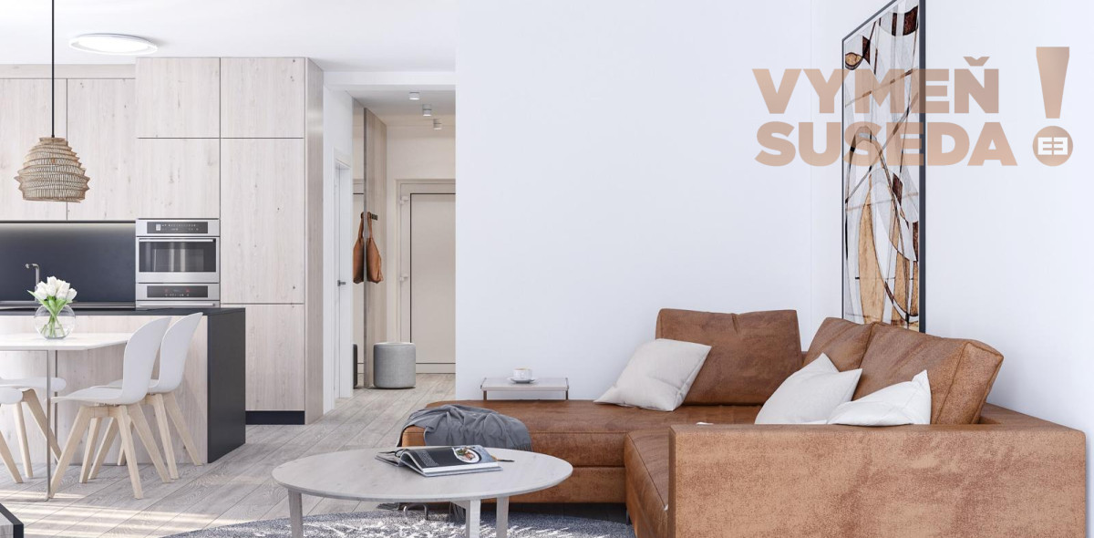 VYMEŇ SUSEDA! - 2 IZB. BYT s balkónom 67.75 m2, zariadená NOVOSTAVBA vo vysokom štandarde, kuchynská linka so spotrebičmi a klimatizácia v cene nehnuteľnosti.