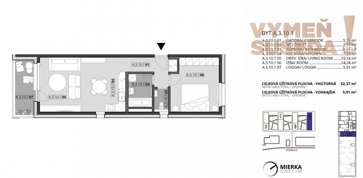 PRENAJATÉ! - Priestranný 2 IZB. BYT S LOGGIOU a krásnym výhľadom, parkovanie+pivnica, NOVOSTAVBA, Petržalka