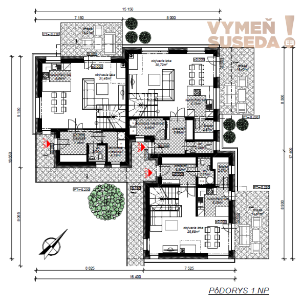 VYMEŇ SUSEDA! - Výnimočný 4-izbový byt v krásnej tichej lokalite Šamorína – predzáhradka a moderný koncept, posledný byt voľný