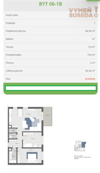 PREDANÉ! – VÝNIMOČNÝ 3 IZB. BYT 94.36m2 , NOVOSTAVBA S PREDZÁHRADKOU 150.00m2, OPOJ, TT.