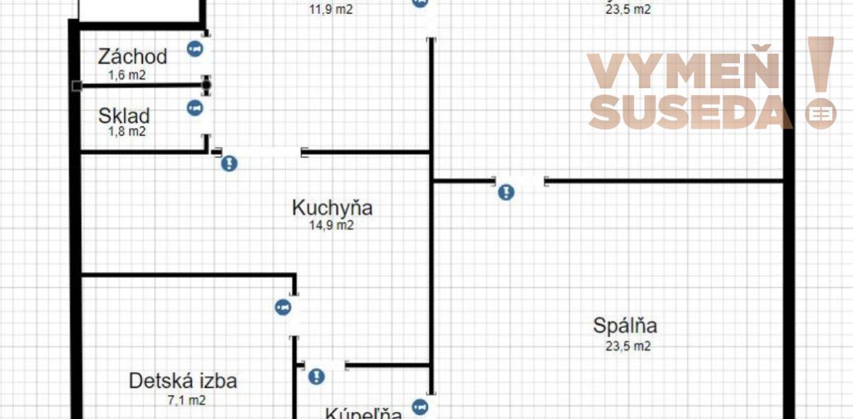 VYMEŇ SUSEDA! – Veľkometrážny 3-izb. byt 97 m2 s loggiou pri Medickej záhrade, Staré Mesto Sasinkova ulica