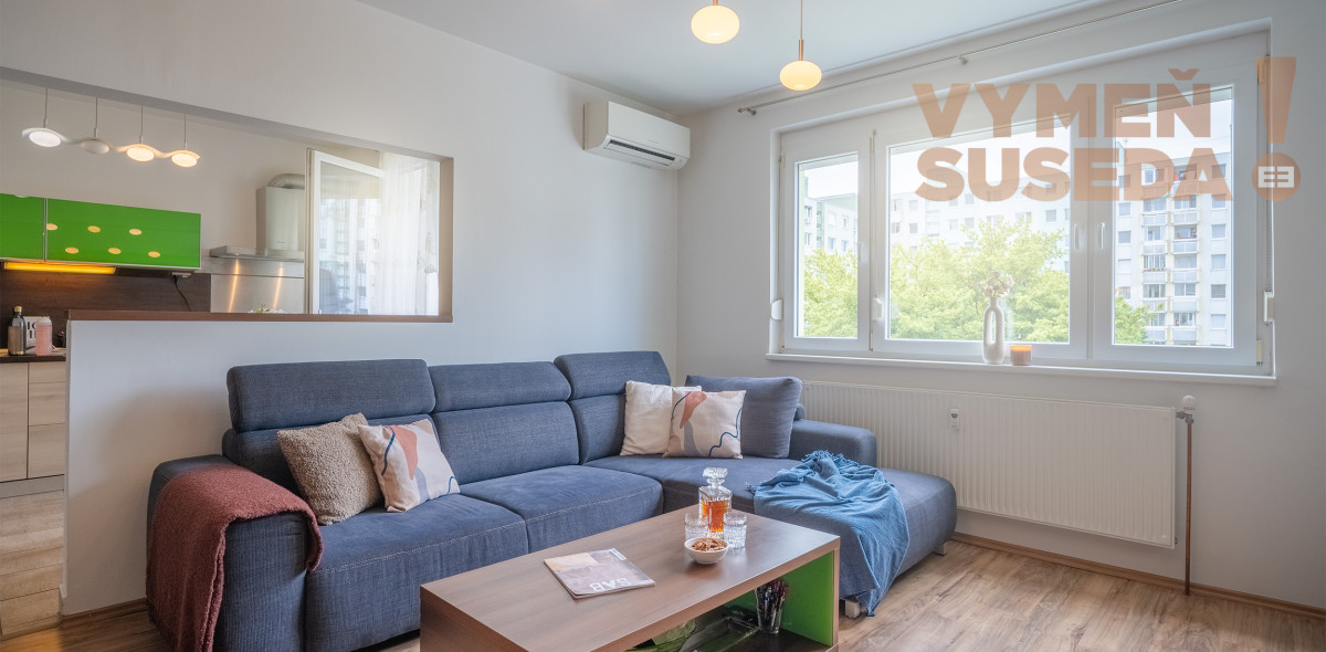 PREDANÉ – Zrekonštruovaný 3 izb.byt so šatníkom, klimatizáciou a garážou Bratislava II. Vrakuňa, Bučinová ul.