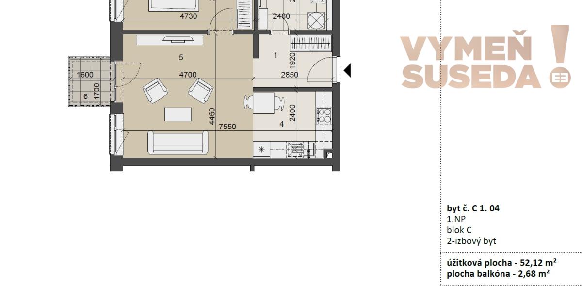 VYMEŇ SUSEDA! - Výnimočný 2 IZB. BYT s balkónom, zariadená NOVOSTAVBA ,veľká pivnica a parking, Devínka pod Lesom