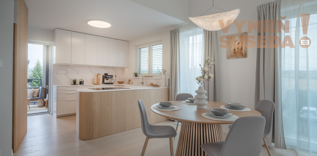 VYMEŇ SUSEDA! - Výnimočný, 4 izb. byt s terasou, vysokými stropmi, pozemkom, zariadený vo vysokom štandarde, NOVOSTAVBA, LOZORNO.