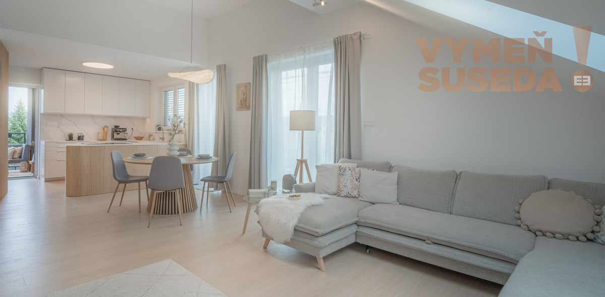 VYMEŇ SUSEDA! - Výnimočný, 4 izb. byt s terasou, vysokými stropmi, pozemkom, zariadený vo vysokom štandarde, NOVOSTAVBA, LOZORNO.
