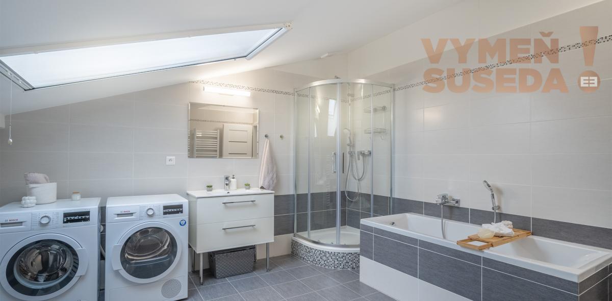 VYMEŇ SUSEDA! – 3 izb. veľkometrážny byt 145m2 v pokojnej lokalite len 10km od Bratislavy v Miloslavove, Agátova ulica.