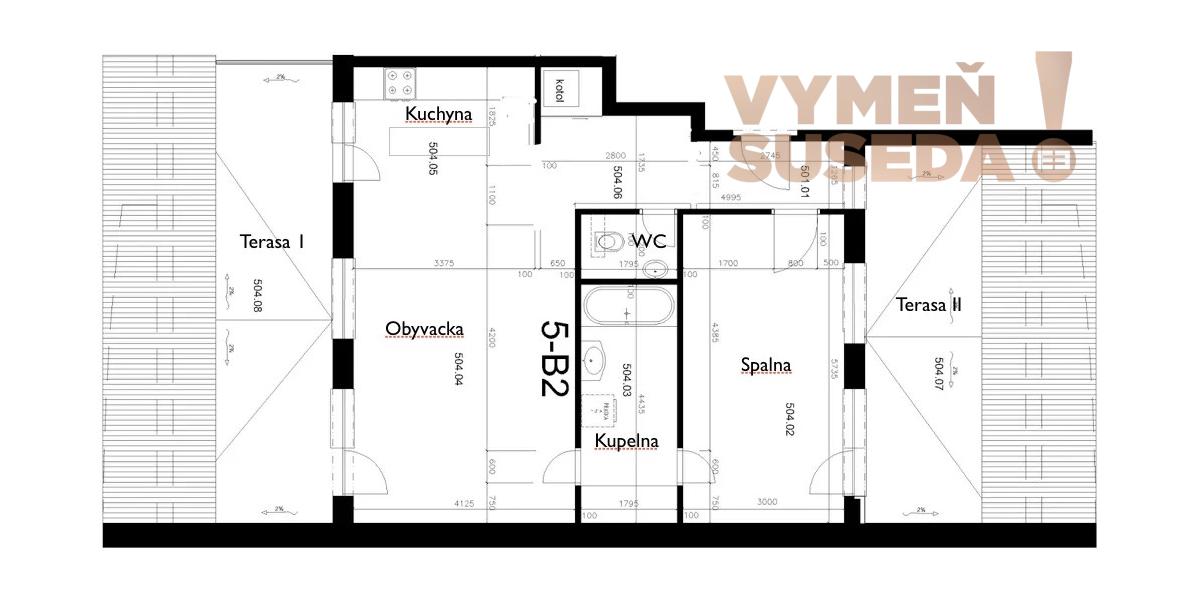 VYMEŇ SUSEDA! – VÝNIMOČNÝ 2 IZB. ZARIADENÝ BYT S DVOMA TERASAMI A GARÁŽOVÝM STÁTÍM, PRI STRELNICI, BA II, RUŽINOV