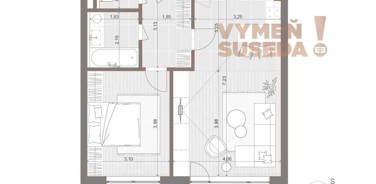 VYMEŇ SUSEDA! – VÝNIMOČNÝ 2 IZB. ZARIADENÝ BYT S BALKÓNOM, NA PIESKU, BA II, RUŽINOV