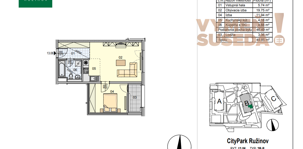 VYMEŇ SUSEDA! -  Prenájom 2 izbového bytu Citypark, Plynárenská ulica, Ružinov.