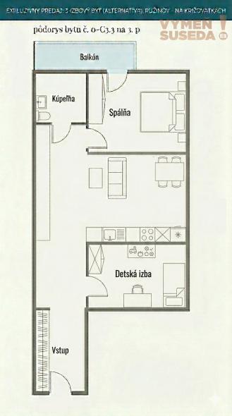 VYMEŇ SUSEDA! - Výnimočný 2 izb. byt s potenciálom na 3 izby - novostavba, ul. Na Križovatkách, TRNÁVKA - BA II.