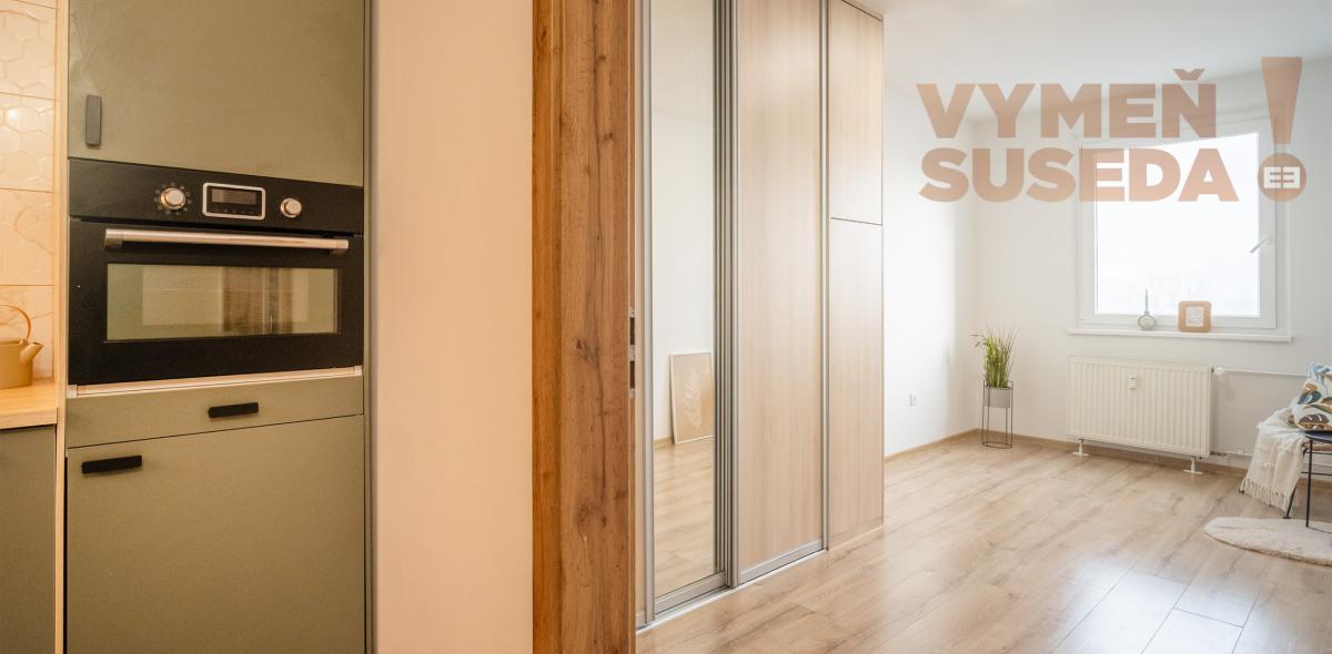 VYMEŇ SUSEDA! – KOMPLETNE ZREKONŠTRUOVANÝ 2 IZB. BYT S LOGGIOU A PARKOVACÍM MIESTOM, VLČIE HRDLO, BRATISLAVA II, RUŽINOV.