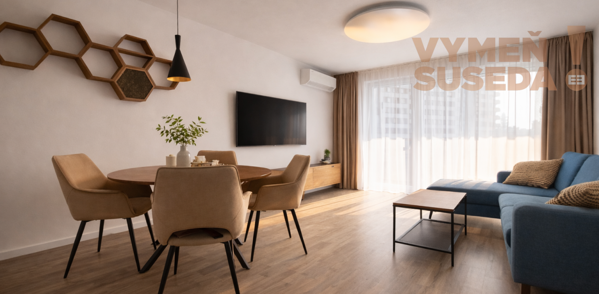 VYMEŇ SUSEDA! - Výnimočný, 3 izb. zariadený byt s terasou a parkovaním, s úžasným výhľadom na Bratislavu, Lužná ul., BA V.