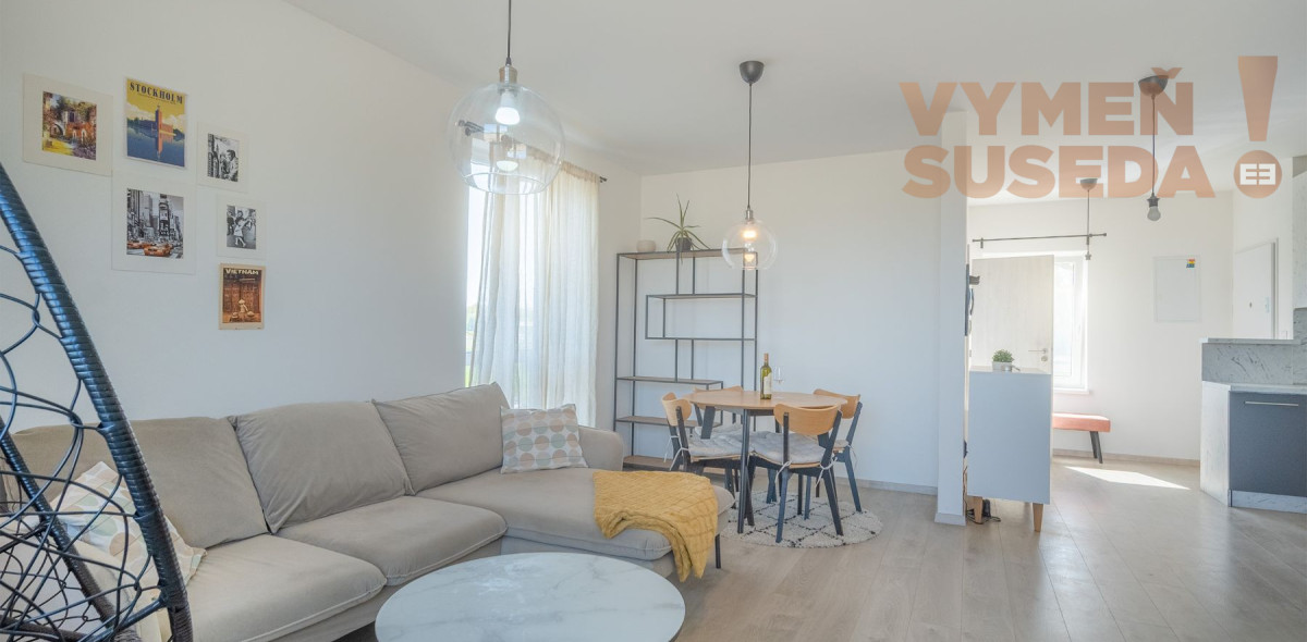 VYMEŇ SUSEDA! – Výnimočný 2 izbový byt s balkónom v novostavbe s parkovacím státim, Hamuliakovo.