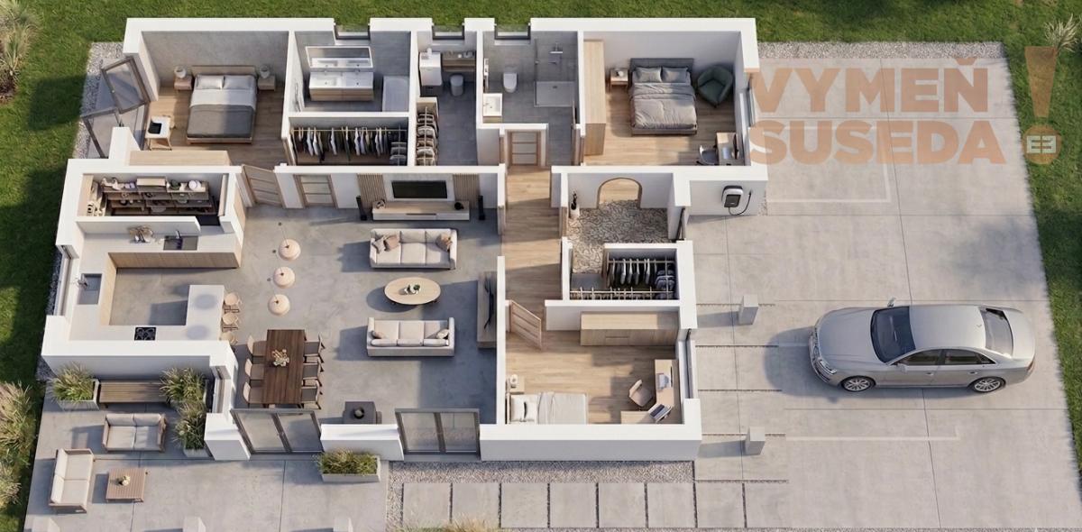 VYMEŇ SUSEDA! – MODERNÁ NOVOSTAVBA 4-IZBOVÉHO RODINNÉHO DOMU S TERASOU, DRAHOVCE