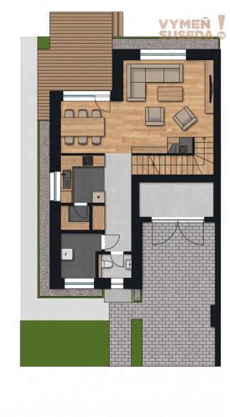 VYMEŇ SUSEDA – MODERNÝ 4-IZBOVÝ RADOVÝ DOM S UDRŽIAVANOU ZÁHRADOU A TERASOU, NOVÁ DEDINKA
