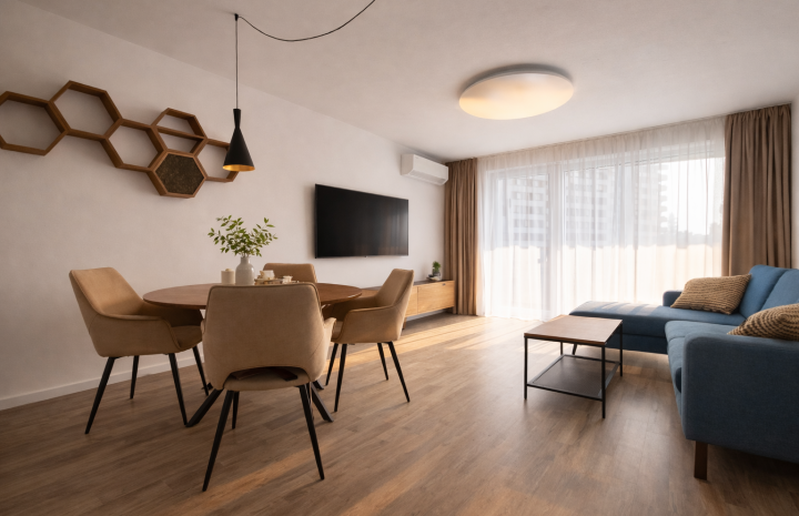 VYMEŇ SUSEDA! - Výnimočný, 3 izb. zariadený byt s terasou a parkovaním, s úžasným výhľadom na Bratislavu, Lužná ul., BA V.